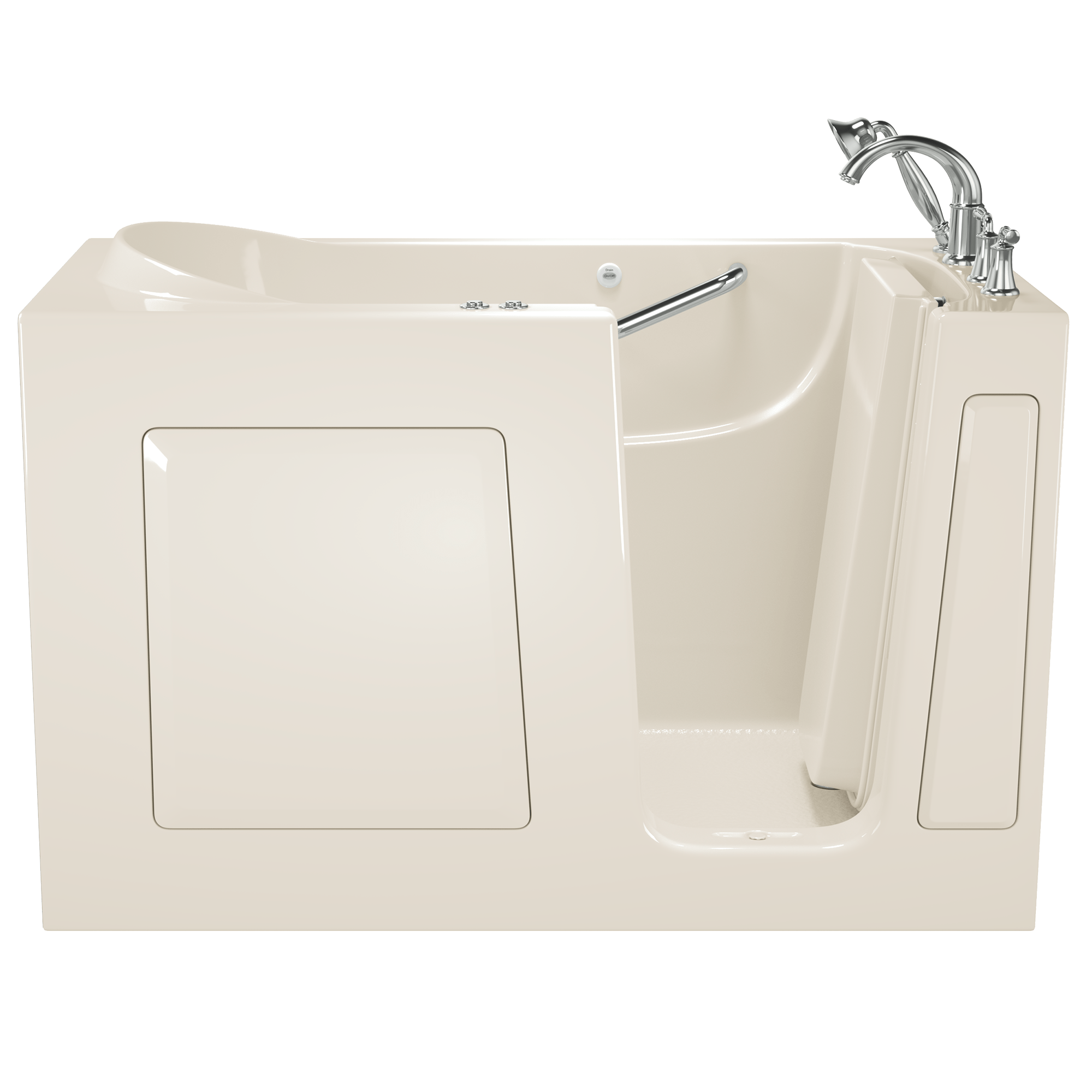 Gelcoat Value Series 60x30 Inch Walk In Bathtub with Combination Whirlpool and Air Spa System   Right Hand Door and Drain WIB LINEN